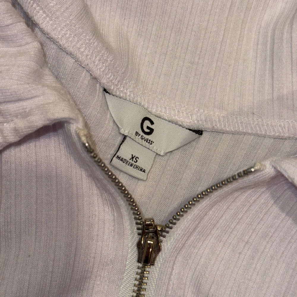 Guess White Sleeveless Zip Tank Top - Picture 2 of 4